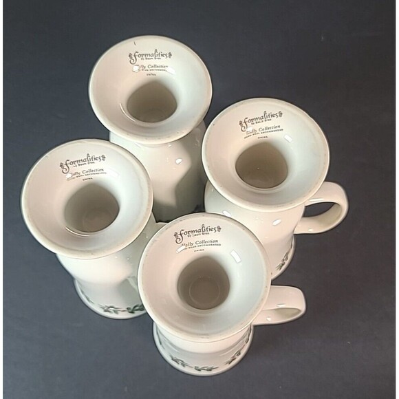 Braum Formalities Holly Collection MugsCups Set of 4  Christmas Eggnog Punch VTG - Picture 5 of 8